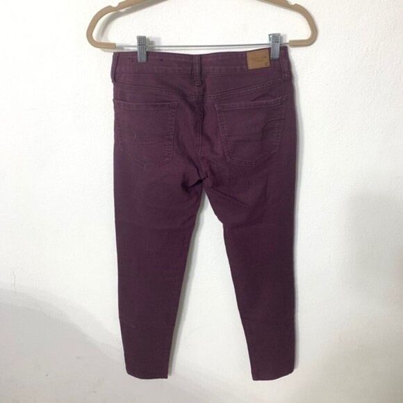 AMERICAN EAGLE jeans womens dark purple super stretch jegging size 4 - Picture 3 of 5